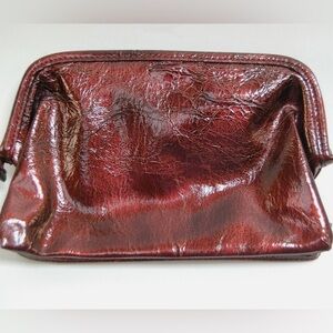 Glossy Burgundy Estée Lauder Makeup Bag